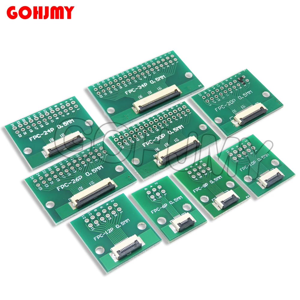 FPC FFC 0.5MM Pitch Conversion board DIY PCB board 6P 8P 10P 12P 20P 24P 26P 30P 34P 40P 50P 60P connector For Cable transfer