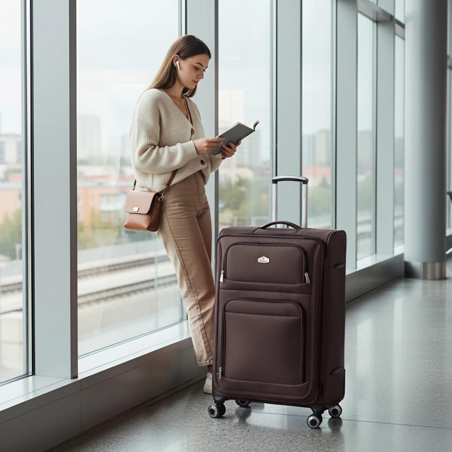 

Новый легкий чемодан New York Xpress Softside Expandable 15% с двойными вращающимися колесами и кодовым замком