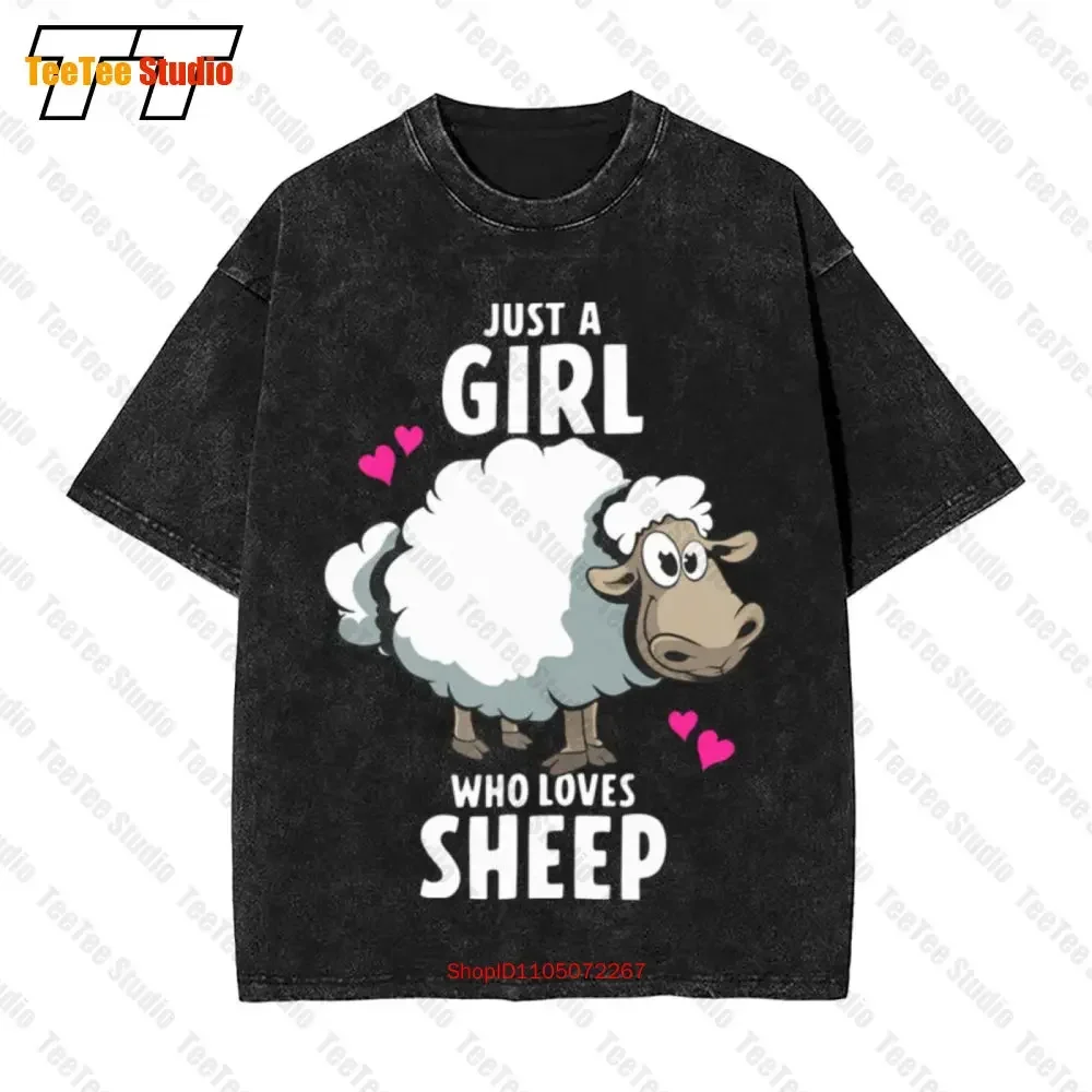 Just A Girl Who Loves Sheep Vintage Oversized T-Shirt WI54