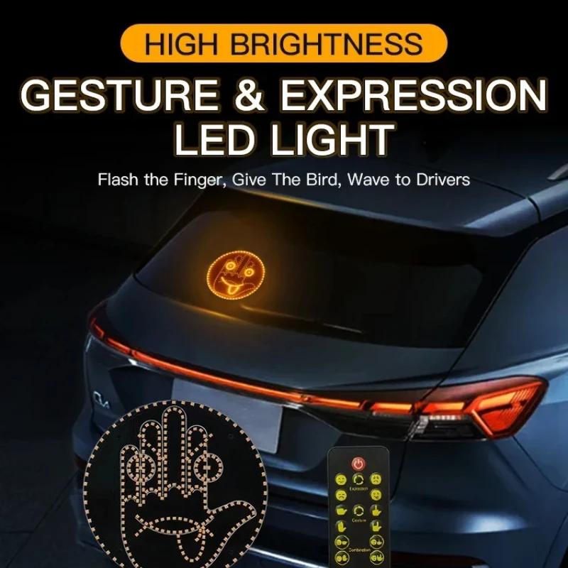 سيارة إصبع التعبير ضوء التحكم عن بعد Led الإضاءة لفتة ضوء الطريق الغضب الأوسط إصبع لفتة النخيل ضوء الملحقات