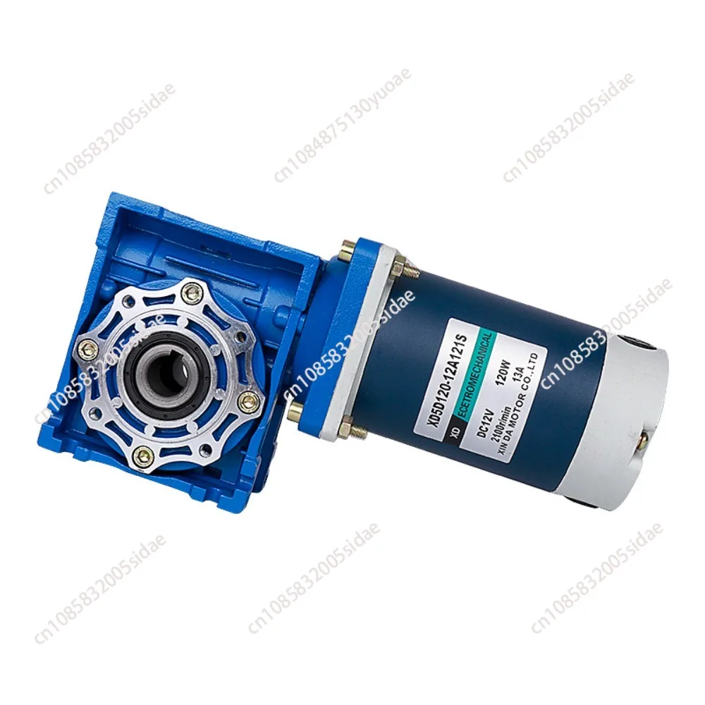 12V 24V 60W DC Worm Gear Motor with Single Output Shaft RV40 with Self-locking Adjustable-speed CW CCW High Torque