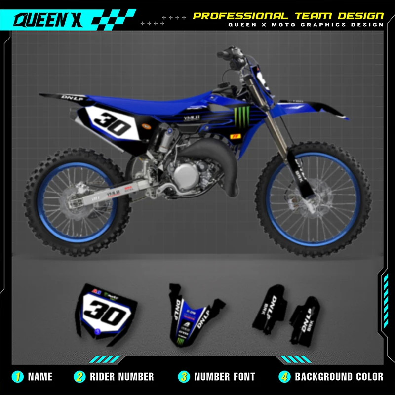 Queen X MOTOR Cusotm Team Motorcycle Graphics Decal Stickers Kits For YAMAHA YZ85 2022 2023 2024 2025