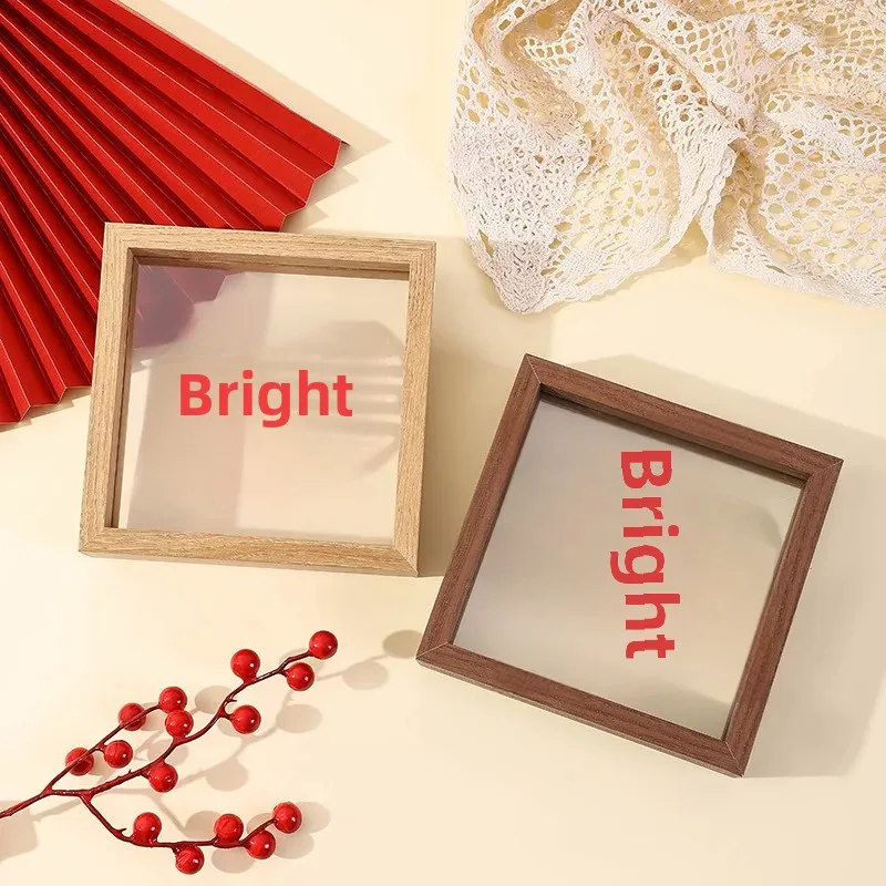 Double-Sided Transparent Glass Happy Word Paper Cutting DIY Picture Frame Tabletop Ornament Wholesale 678 Inch A4 Plant Sample F