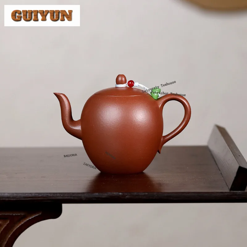 190ml Classic Yixing Purple Clay Teapots Handmade Beauty Shoulder Pot Raw Ore Purple Mud Tea Maker Kettle Zisha Tea Set Craft