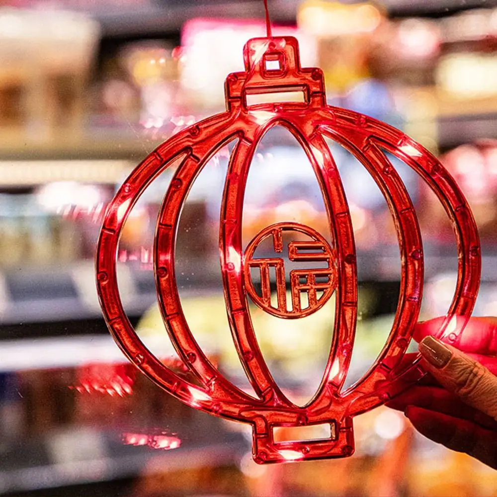 

Hanging New Year Suction Cup Lamp Good Luck Acrylic Spring Festival Window Lights LED Glowing Window Hanging Lights