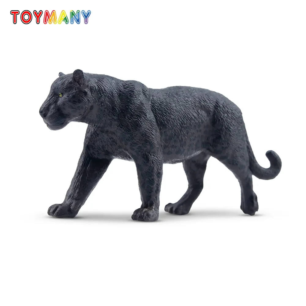 

Toymany Simulation Black Jaguar Wildlife Animal Model Toy Mini Figures Dolls Action Figurines Toys Children Gift Cake Decoration