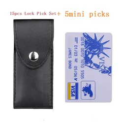 15pcs Lock Set with 5pcs Mini Lockpick Broken Practice Tools,Stainless Steel Locksmith Tool for Training