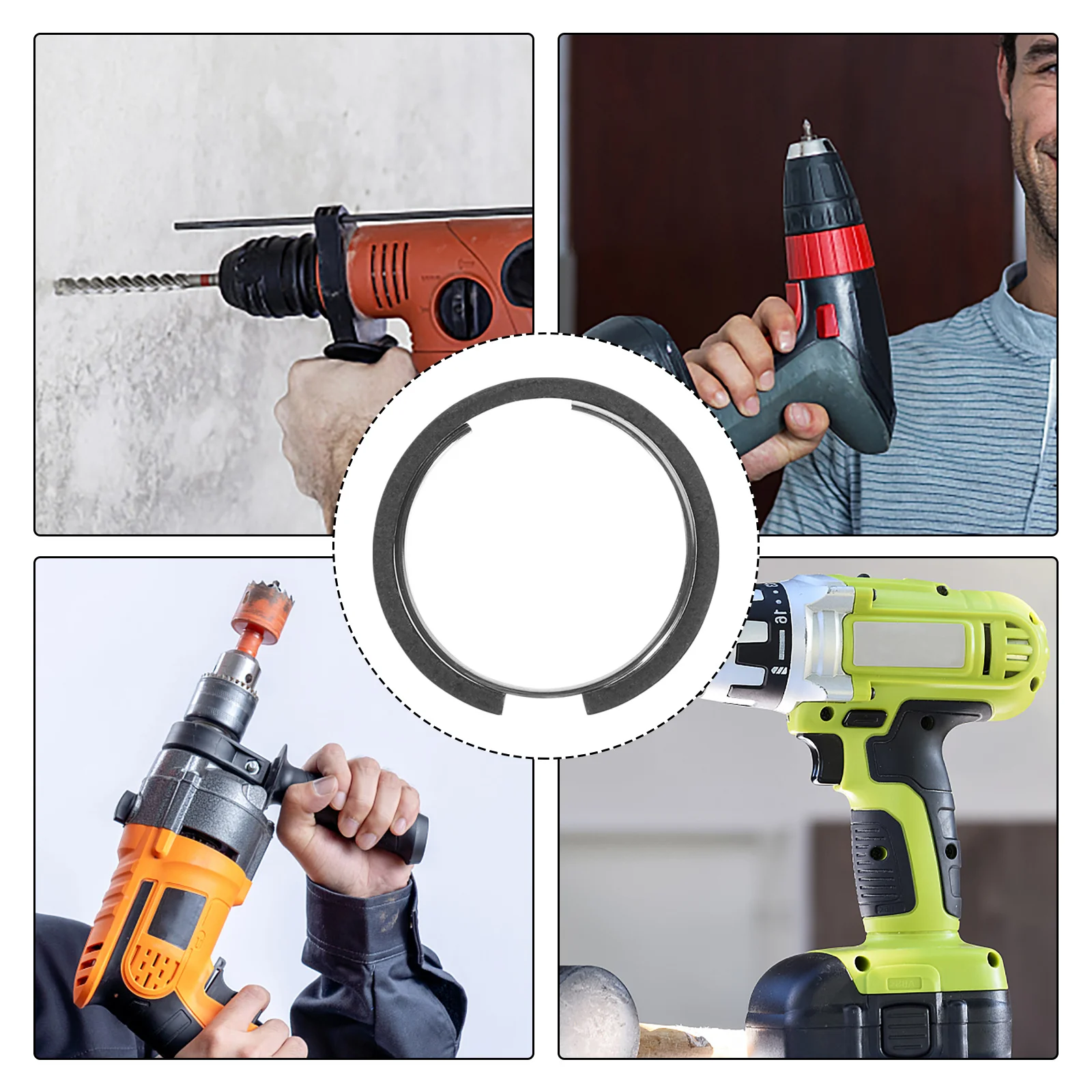 

4Sets Electric Impact Wrench Ring Strong Retainer Ring Set Simple Installation for Drive Socket Tool Maintenance