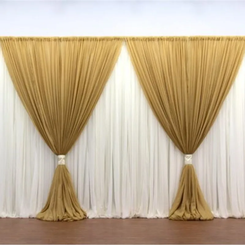 3*6M Luxury Gold with White Wedding Backdrop Wedding Stage Curtain Christmas Halloween Background Wall Decoration Wedding Supply