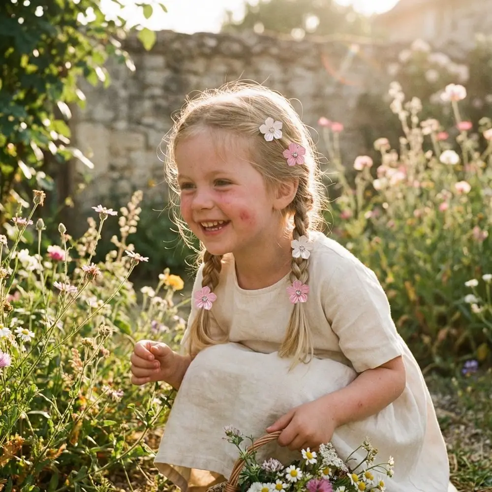 

10pcs High Elasticity Flower Girls Hair Ties Non-Slip Cute Floral Elastic Hair Ropes Durable Plastic