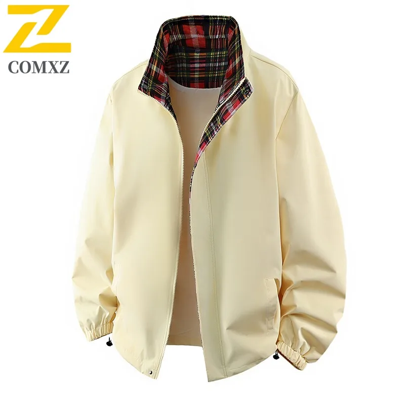 

COMXZ уличная велосипедная мужская куртка, повседневная ветрозащитная мотоциклетная куртка с воротником-стойкой, повседневная удобная легкая осенняя одежда