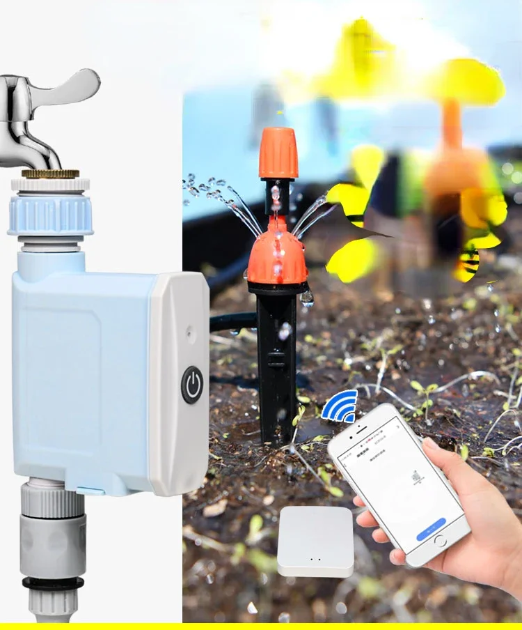 Intelligent timed watering device, mobile phone remote control, automatic watering nozzle artifact, household drip irrigation