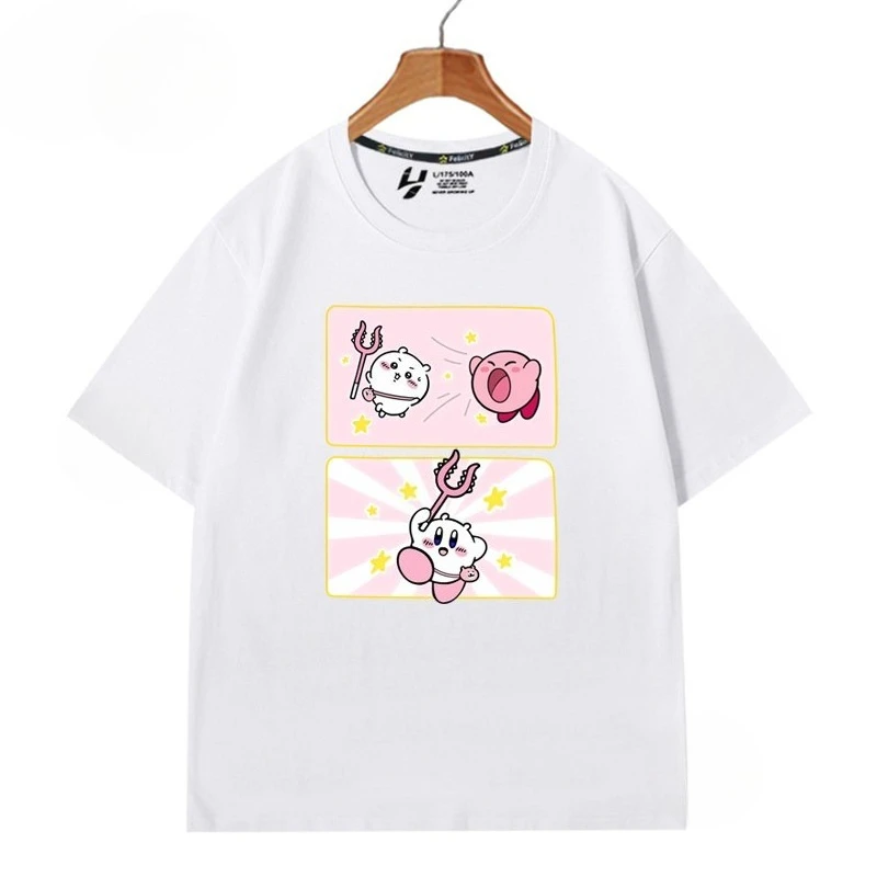 Chiikawa Simple Cartoon Character Graphic T‑Shirt, Unisex Couple Casual Summer Short‑Sleeve Oversized Streetwear Daily Top