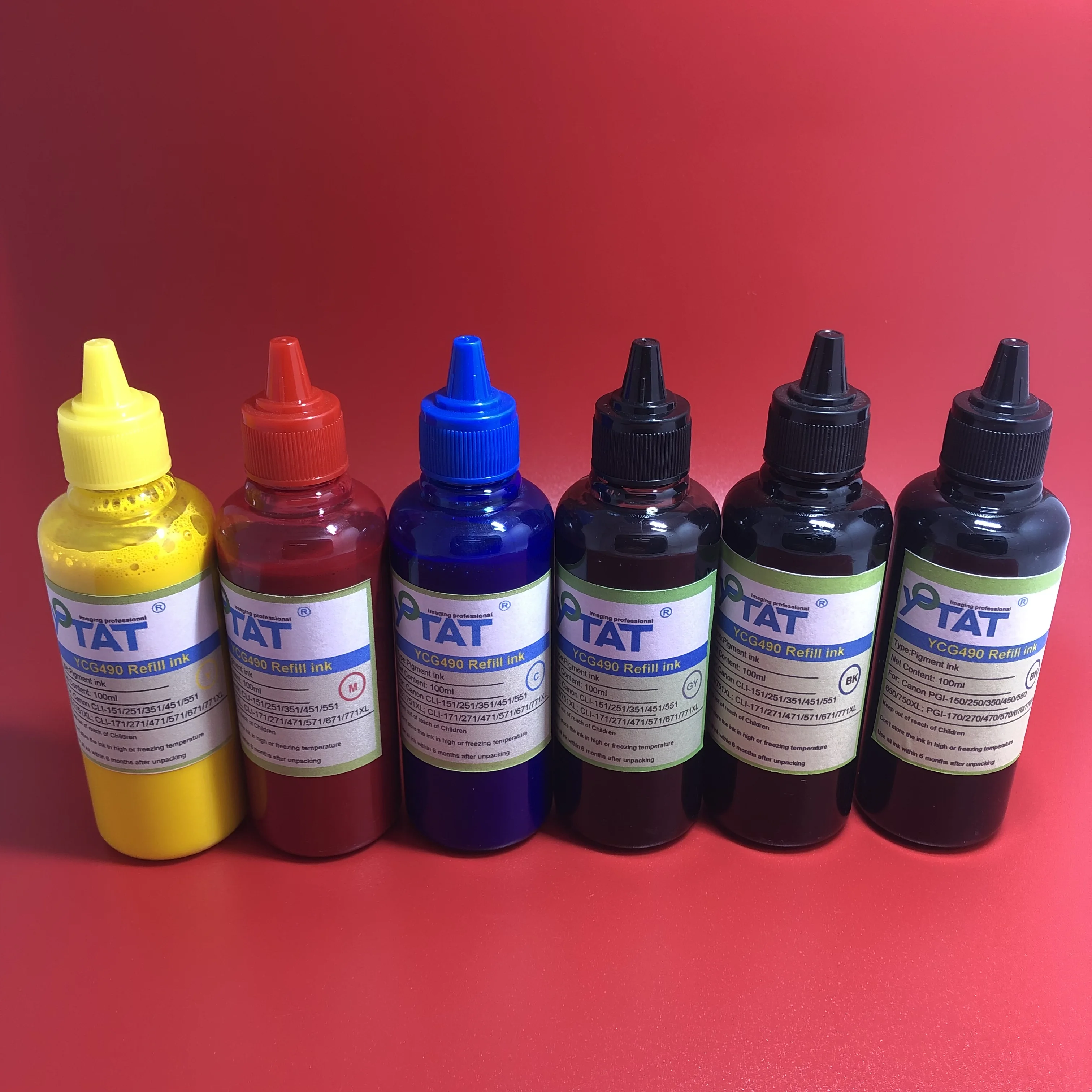 

6×100ml Pigment Ink for Canon PGI-170 CLI-171 PGI-270 CLI-271 BCI-370 BCI-371 BCI-380 BCI-381 PGI-470 CLI-4471 PGI-570 CLI-571