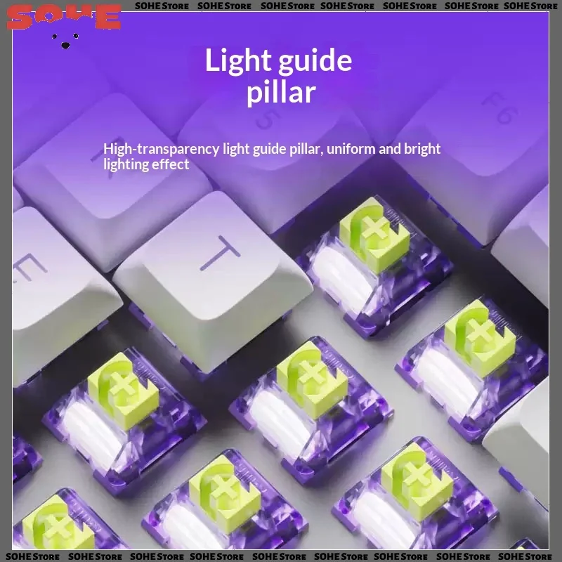 AESCO Pop Lite Inductive Switch HiFi Light Weight Linear Gaming Switch AC Purple-Yellow FPS Keyboard Accessories Pre-inbed