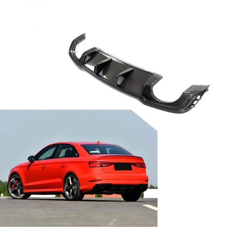 RS3 Facelift Carbon Fiber Car Rear Diffuser for Audi RS3 Sedan 4-Door 2017-2019