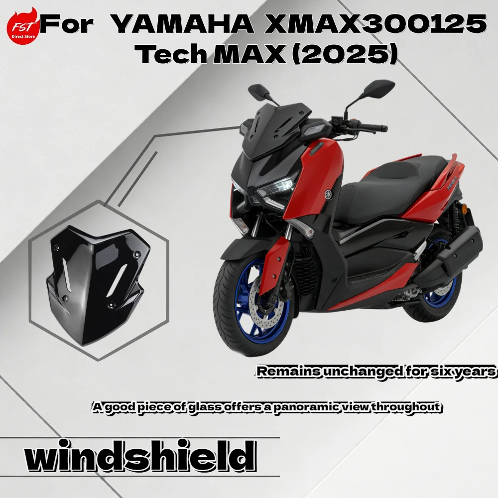 Dedicated Racing Windshield For Y amaha XMAX300/125 Tech MAX 2025 Scooter Modified Front Windscreen