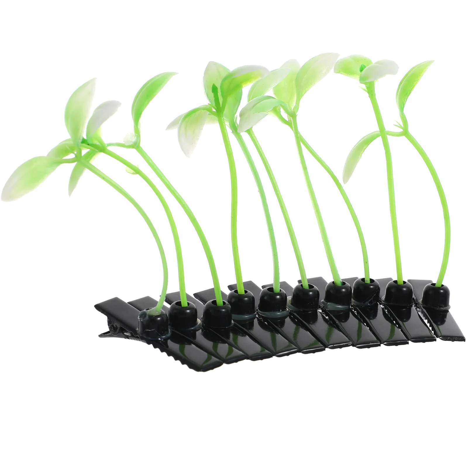 

10pcs Women Clip Women Hair Clip Sprout Style Durable PE Metal Green Black Festival Headwear Elegant Hairpin
