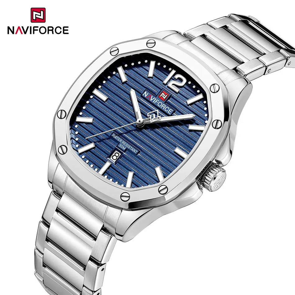 NAVIFORCE Brand Men's Watches Waterproof Hands Classy Business Stainless Steel Band Wristwatches for Male relogio masculino