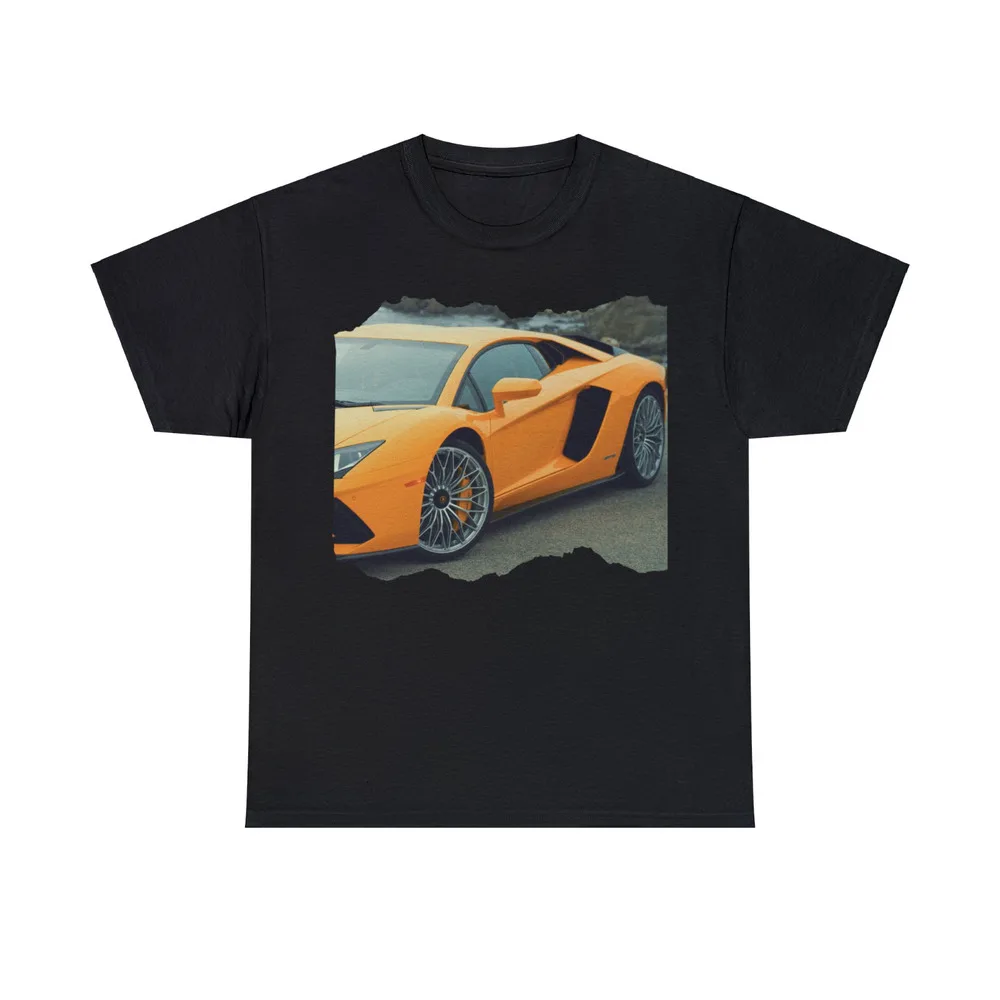 Yellow Lambo Car T Shirt Tee for Man Woman Short Summer Tees Luxury Brand Casual Cotton Fashion Couple's Cloths