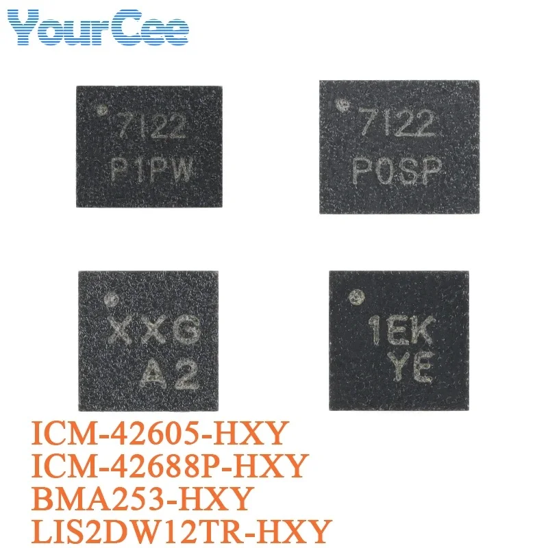 5PCS/1PC ICM-42688P-HXY BMA253-HXY LIS2DW12TR-HXY ICM-42605-HXY 3 Axis Accelerometer Sensor Chip 3Axis Gyroscope