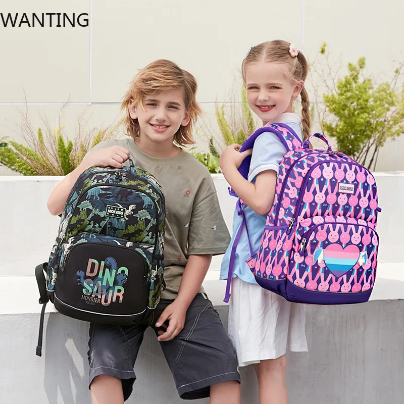 ファッション通学漫画かわいいキッズバックパックスクールバッグティーンエイジャーガールズボーイズ大容量小学生ブックバッグ
