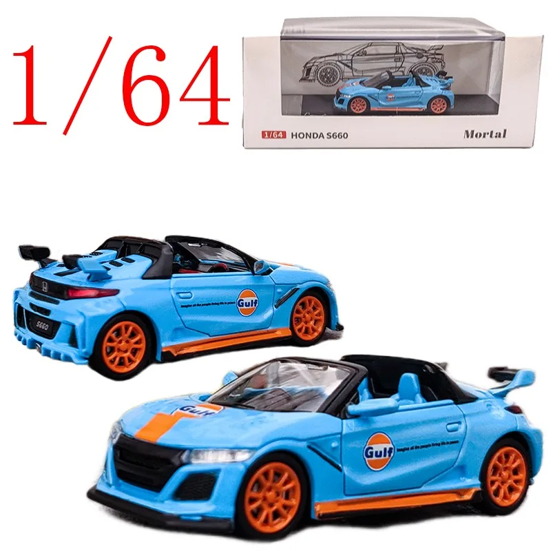 

Литая под давлением модель автомобиля Honda из сплава в масштабе 1/64 Honda S660 S-Series S Mugen Play Vehicles, игрушки для мальчиков, подарок, оригинальная коробка