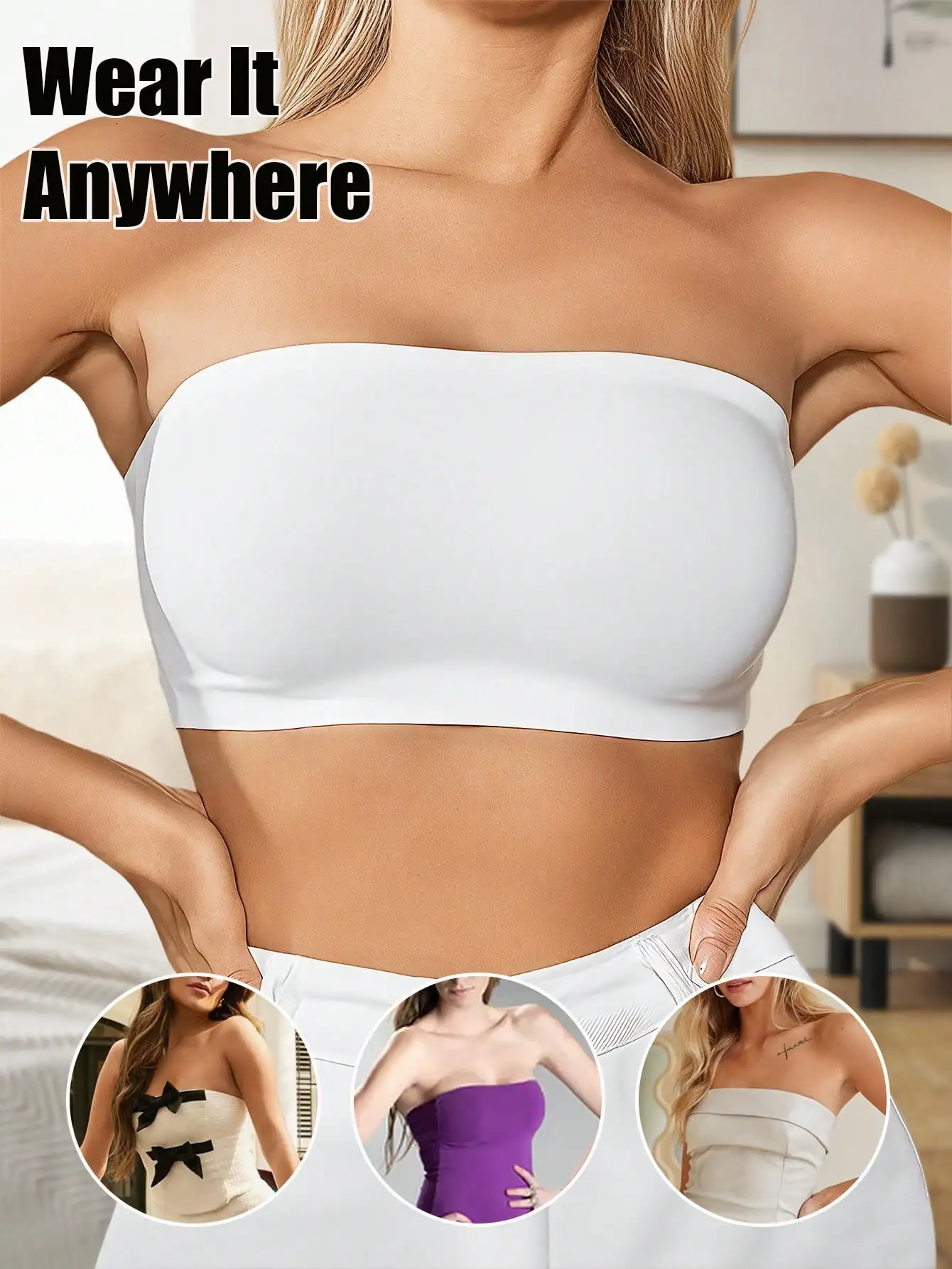 Sexy Strapless Bra Seamless Tube Top No Padding Traceless Bandeau Wireless Bralette Intimates Lingerie view 4
