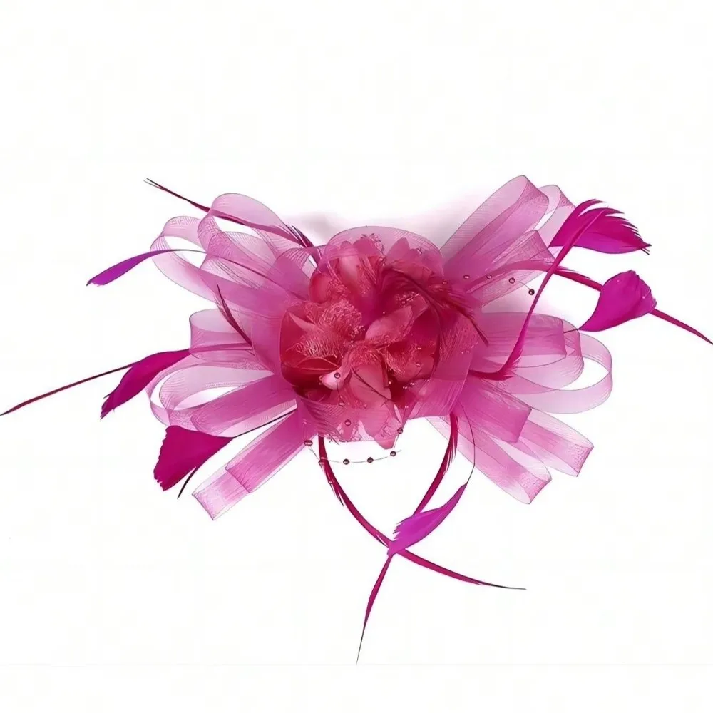Charming Flower Bridal Feather Headdress Elegant Bridal Fascinators Hat Vintage Small Vintage Hat Wedding