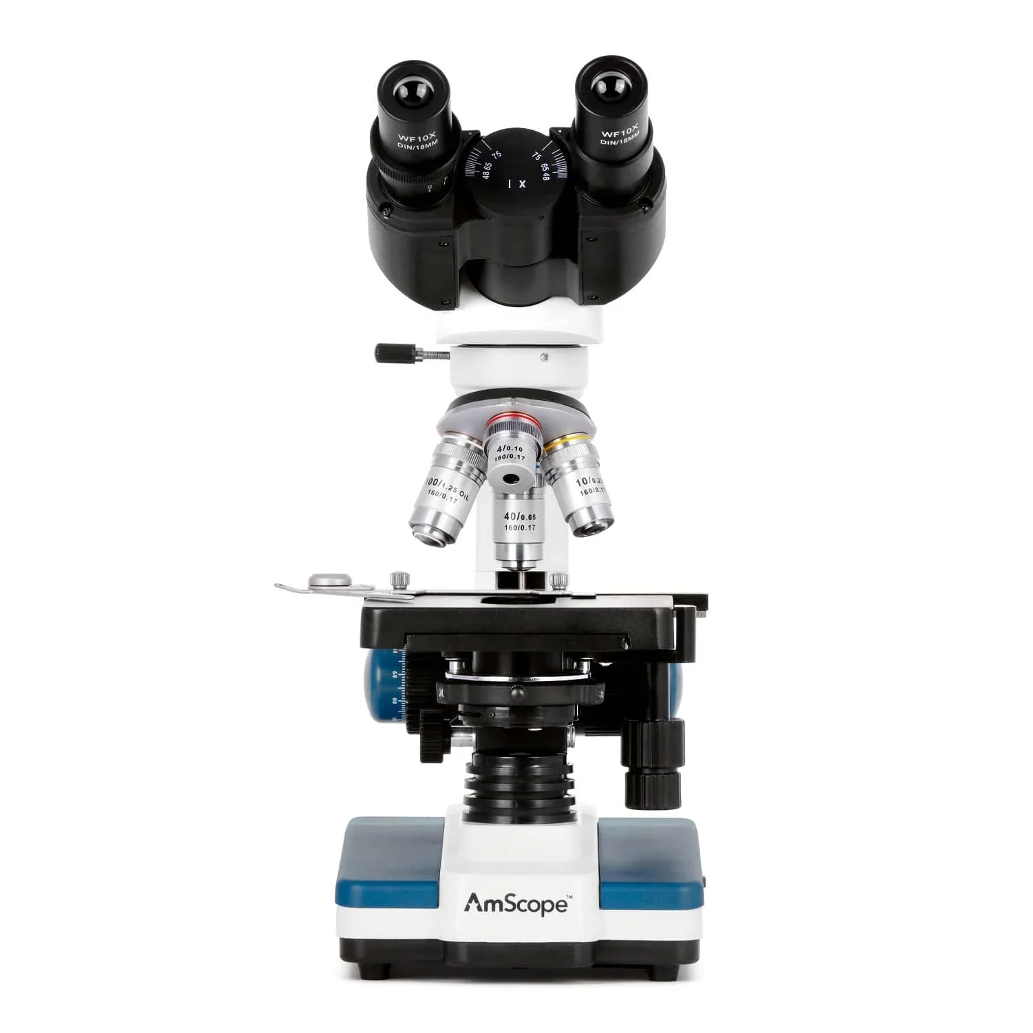 AmScope B120 Series LED Binocular Compound Microscope 40X-2000X + Siedentopf Head, 3D Mechanical Stage