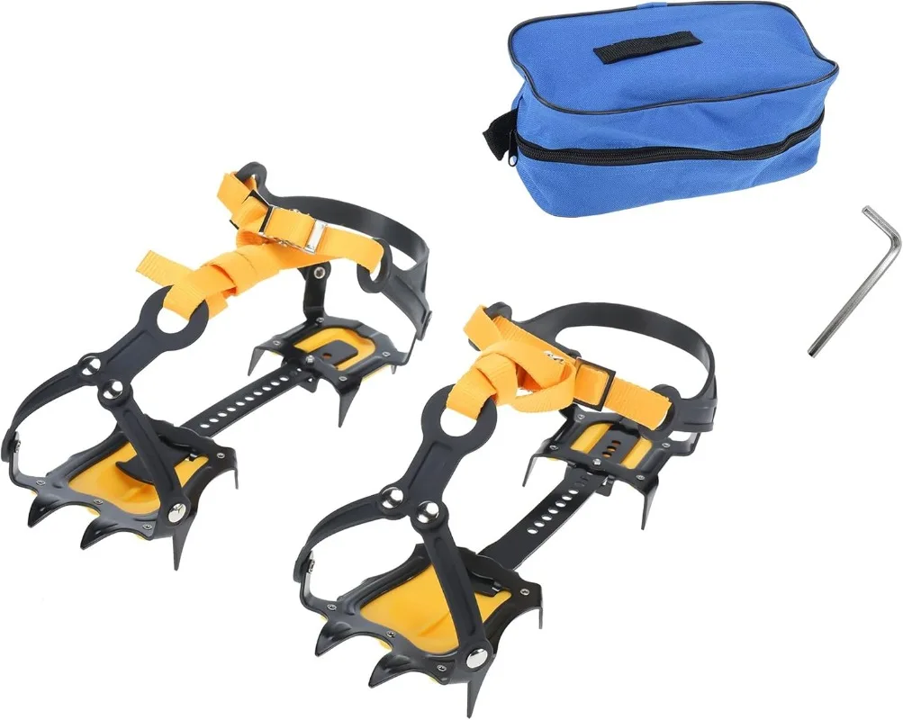 10 Teeth Ice Crampons Mountaineering Cleats for Men,Women, Snow Grips Crampons Traction Spikes for Hiking Climbing