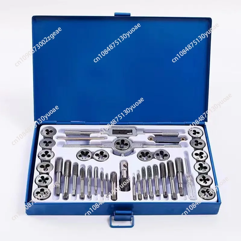 

Industrial Grade Iron Box Tap Die 40pc Tap Die Set, Hand Wrench Die Winch Metric Tap