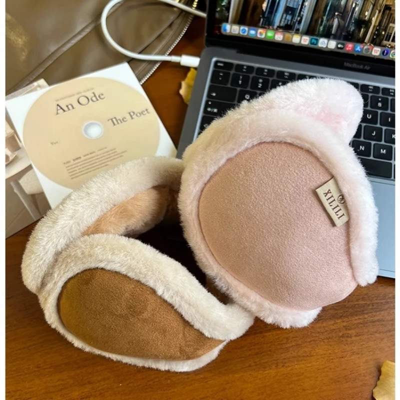 พับ Plush Earmuffs ฤดูหนาว Unisex WARM FUR Earmuffs สําหรับผู้ชายผู้หญิงขี่จักรยานกลางแจ้งหนาแฟชั่น Frostproof Earcover