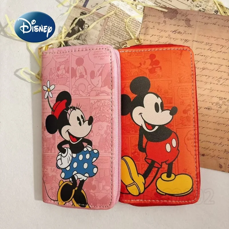 Disney New Couple Wallet Luxury Brand Fashion Women's Wallet Cartoon Cute Long Women's Wallet Multiple Card Slots Large Capacity