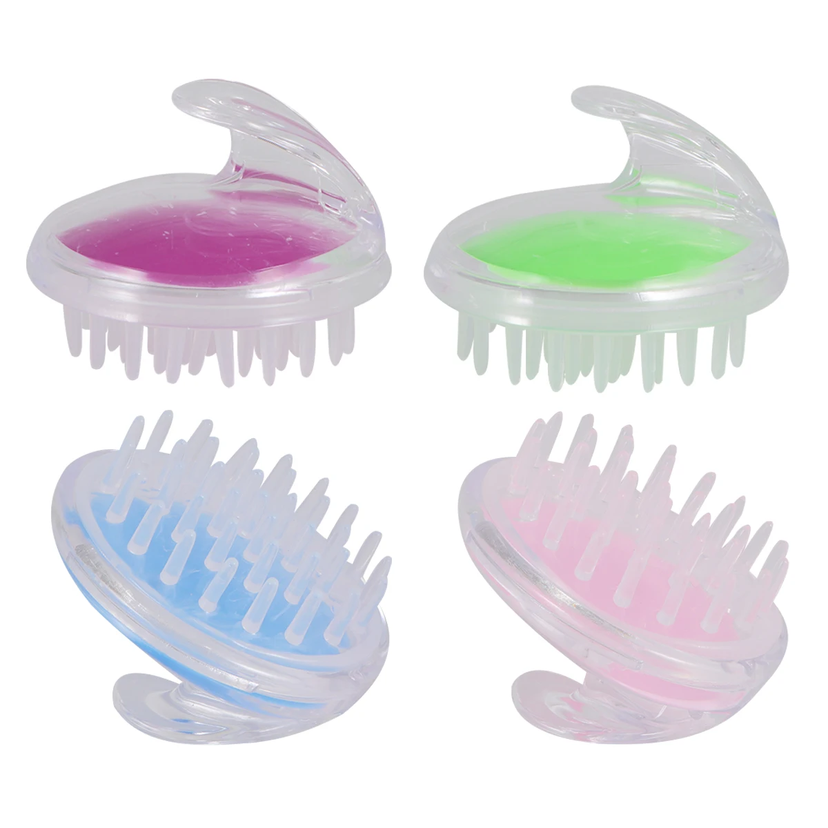 

4 шт., щетка для чистки кожи головы, массажер премиум-класса для головы, стимуляция акупунктурных точек, расслабление, удаление омертвевшей кожи, домашний салон, мытье волос, кожи головы