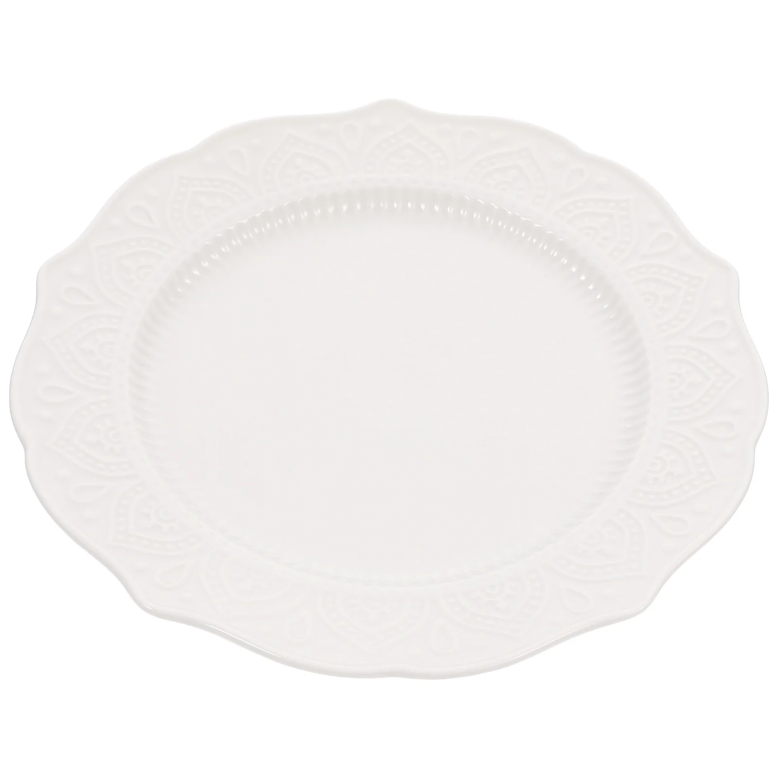 

Ceramic Dinner Plate Porcelain Simple Round Food Serving Plate for Kitchen Fruit Cake Snack Salad Dessert Restaurant