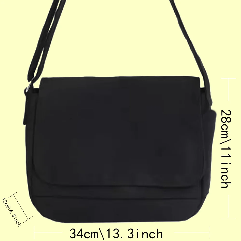 Canvas Messenger Tote Youth Fashion Casual Black Storage Handbag Window Series Ladies Shoulder Bag Women Outdoor Crossbody Bags