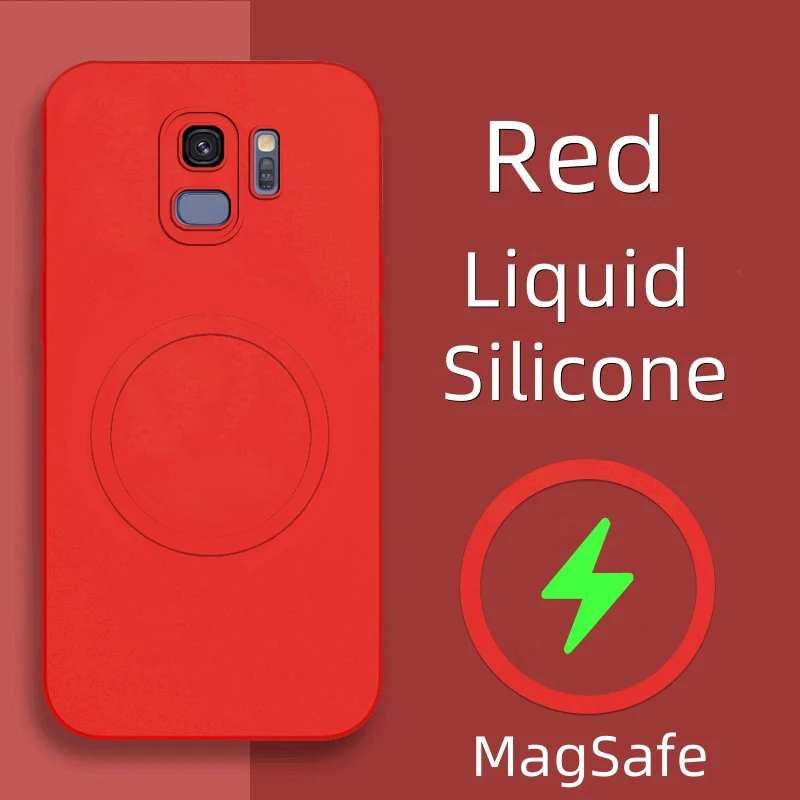 Telefoonhoesje voor Samsung Galaxy S9 S9+Plus Vloeibare siliconen MagSafe magneet Frosted Volledige bescherming Schokbestendig Nieuwe eenvoudige hoes