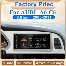 STWEI New Car Multimedia Wireless Android AUTO CarPlay 8.8inch Screen For AUDI A6 C6 2005-2011 Years Car Video Players GPS NAVI