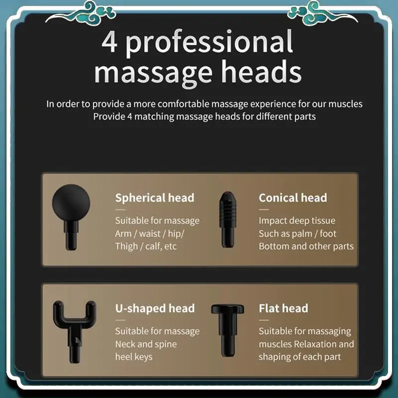 

Double Heads Massage Deep Tissue Electric Massager Neck Body Muscle Percussion Fitness Relaxation Easy To Use (LCD)