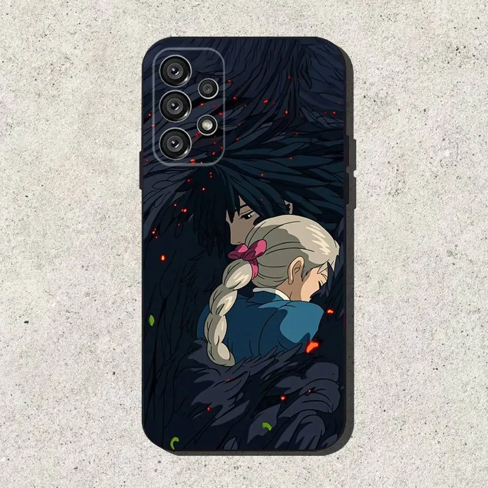 H-Howls M-Moving C-Castle Phone Case For Samsung S25,S24,S21,S22,S23,S30,Ultra,S20,Plus,Fe,Lite,Note,10,9,5G Black Cover