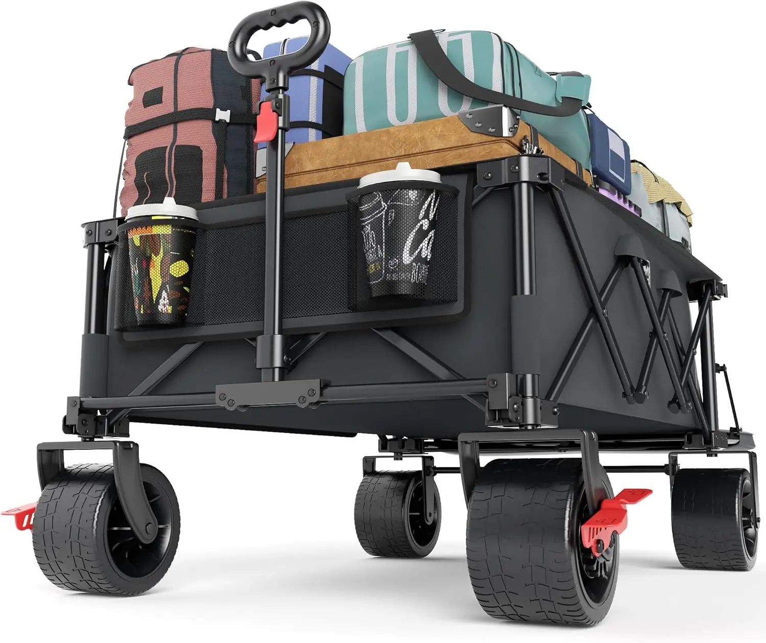 Grey Collapsible Portable Cart for Various Uses, with 600L Capacity, 500lbs Heavy Duty, 26\
