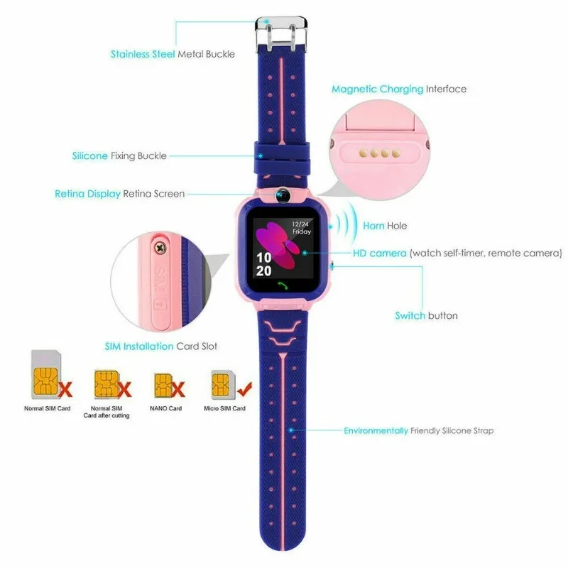 Children Mobile Watch, game, camera, Smart Watch Touch Screen SOS, children watch gift for boys and girls 4-12 years old