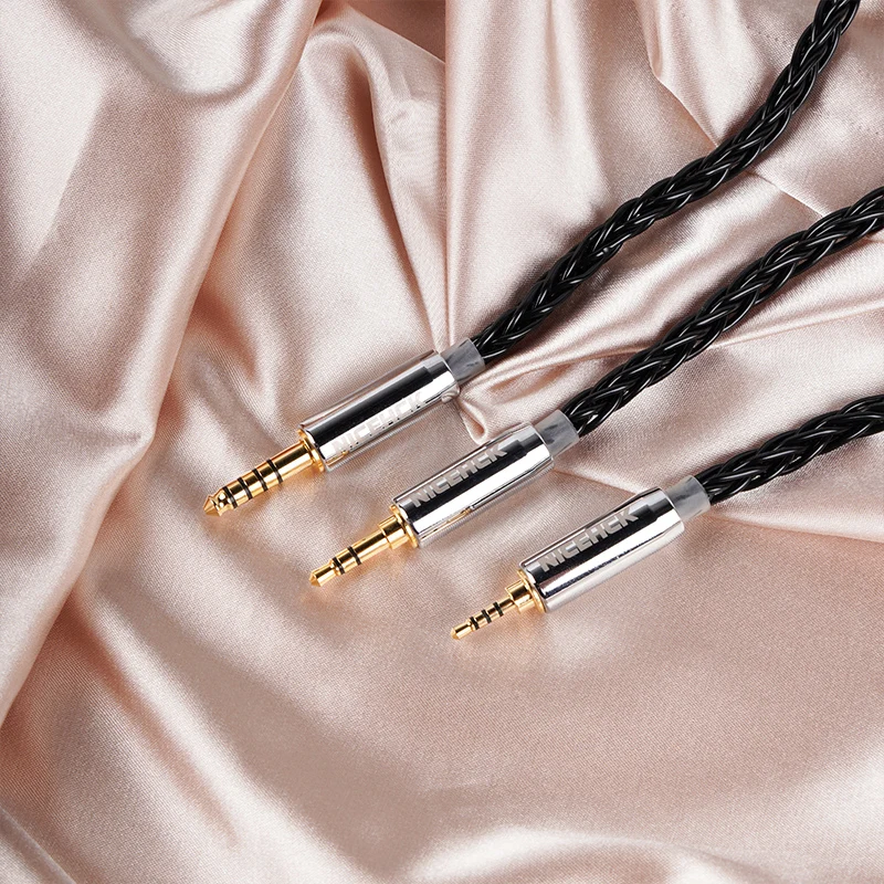 NiceHCK BlackCat Ultra 8 Strands Zinc Copper Alloy Oil Soaked HiFi Earphone Cable 3.5/2.5/4.4mm MMCX/2Pin for ZERO Cadenza LAN