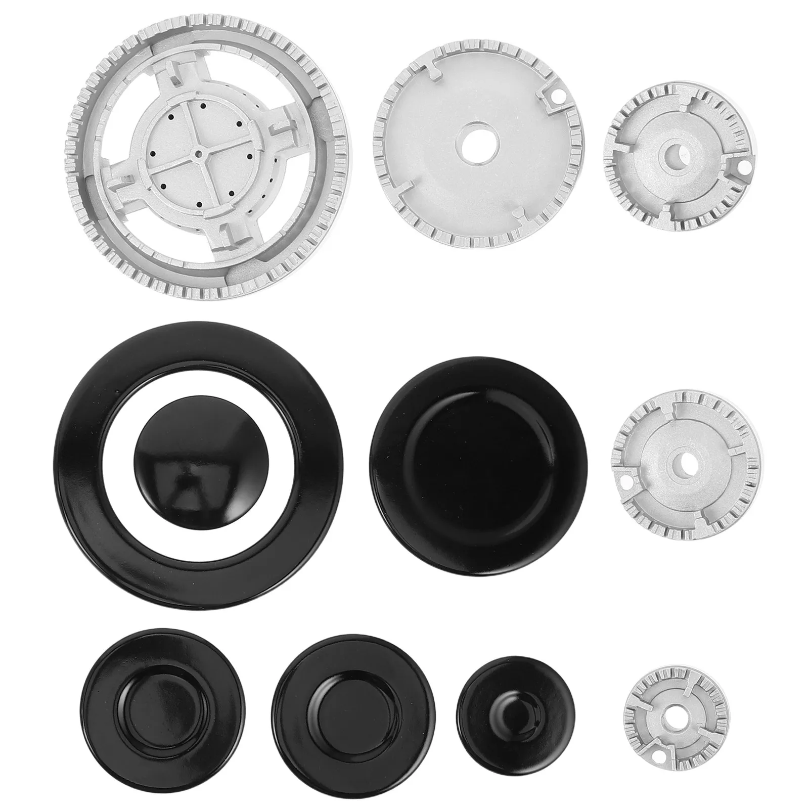 1Set Flame Cap Covers for Gas Stoves Precision Heads Even Flame Spread Safety Design Easy Cleaning Versatile Gas