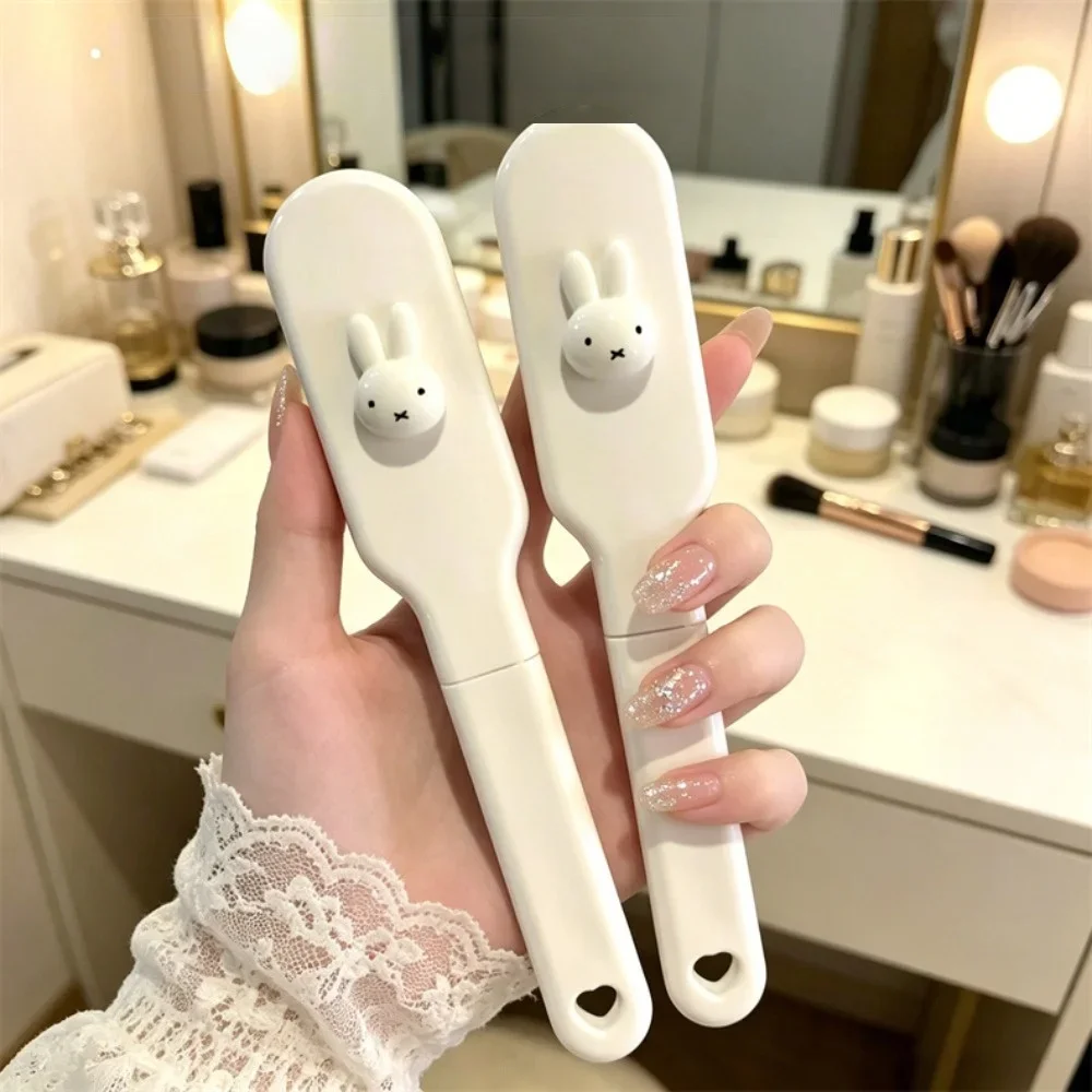 Miffy Faltbare Haarbürste Niedliches Kaninchen Tragbarer Antistatik-Kamm Kopfhautmassage Entwirrbürste Reise-Haarstyling-Werkzeug für Mädchen – Detail 6