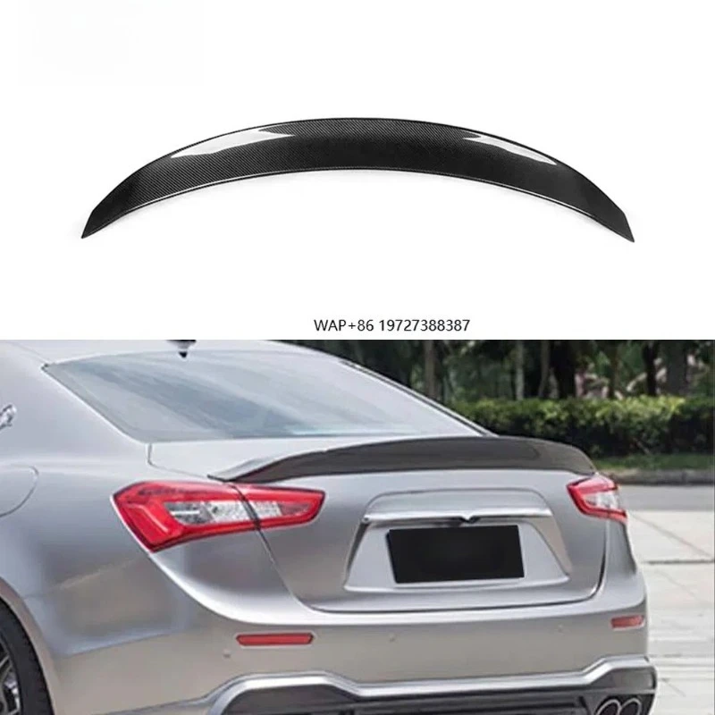 High Level Material Dry Carbon Fiber Rear Trunk Spoiler Rear Wing Car Spoiler For Ghibl