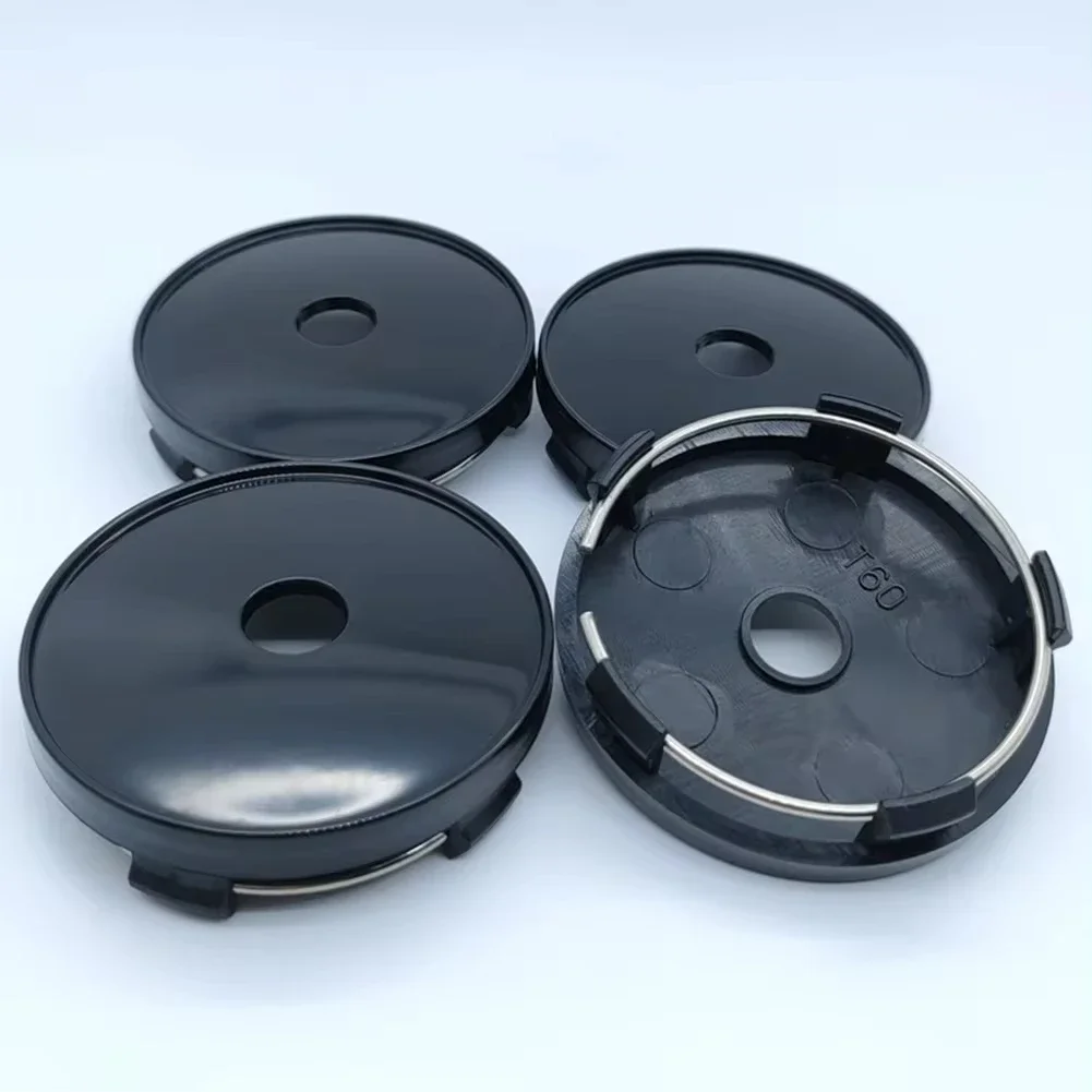 4PCS 60MM Black Universal Car Wheel Center Hub Caps Rim Cover Auto Modified Accessories