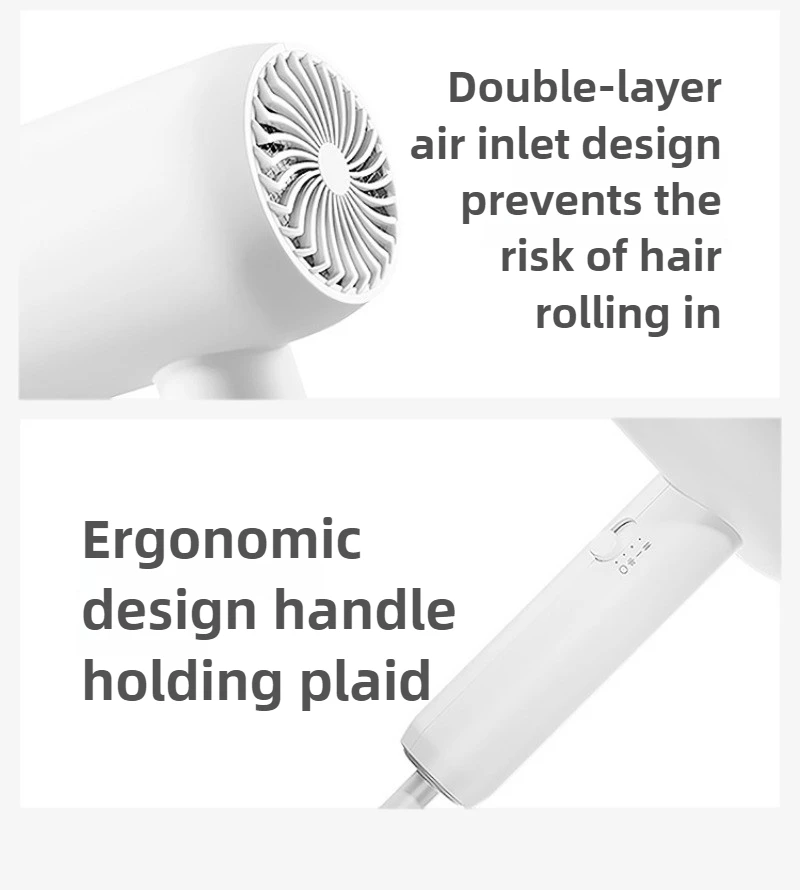 220V 헤어 드라이어 1800W 고출력 헤어 드라이어 음이온이 포함된 뜨겁고 차가운 두 개의 기어 일정한 온도 헤어 케어 기능