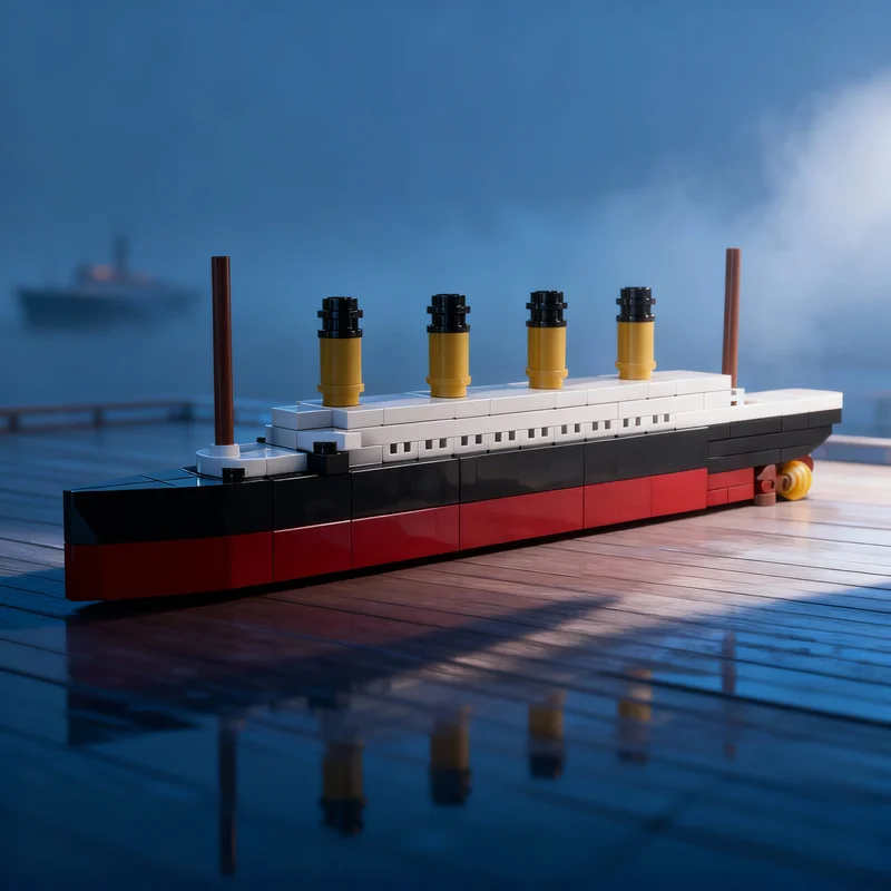 

Набор из 120 деталей: Миниатюрная модель корабля Титаник (MOC) — Конструктор для сборки, идея для подарка на Рождество, креативные развивающие игрушки из кирпичиков